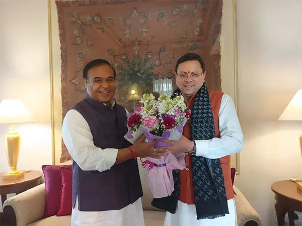 CM Dhami Pays Courtesy Call On Assam CM Sarma 