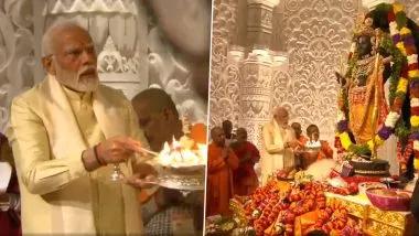 PM Modi performing 'aarti' of Ram Lalla idol in Ayodhya