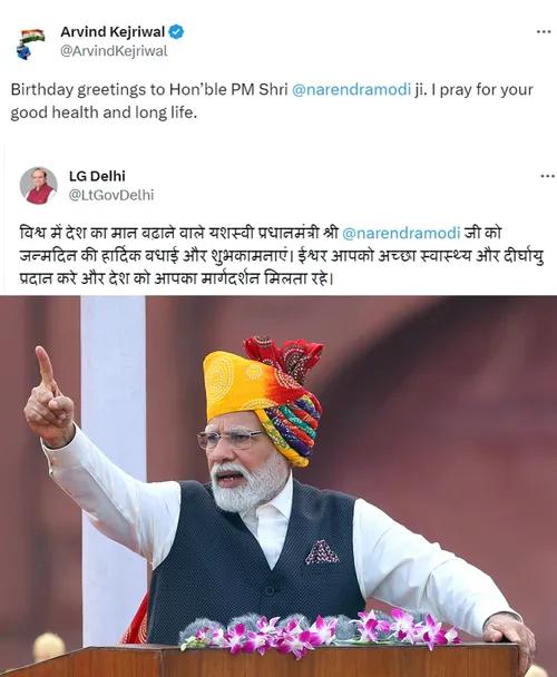 Kejriwal, Delhi L-G extend birthday greetings to PM Modi