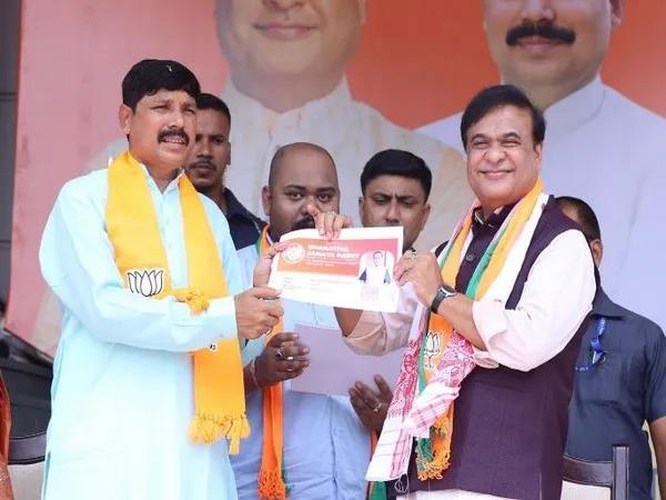 CM Himanta Biswa Sarma during BJP’s membership drive