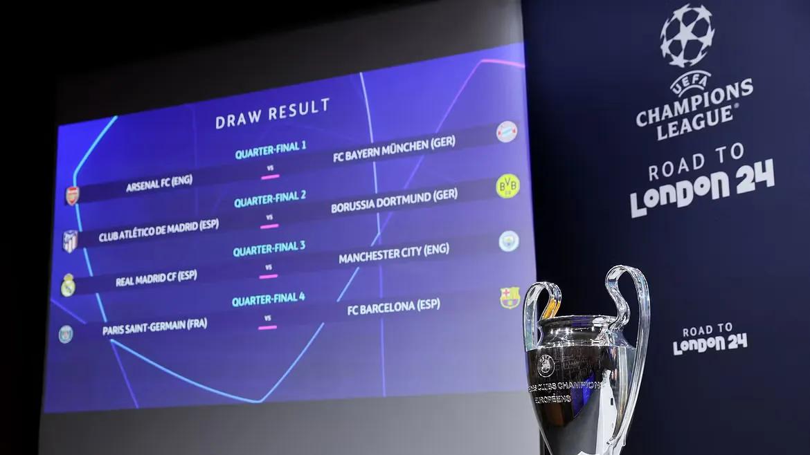 A view of Champions League trophy