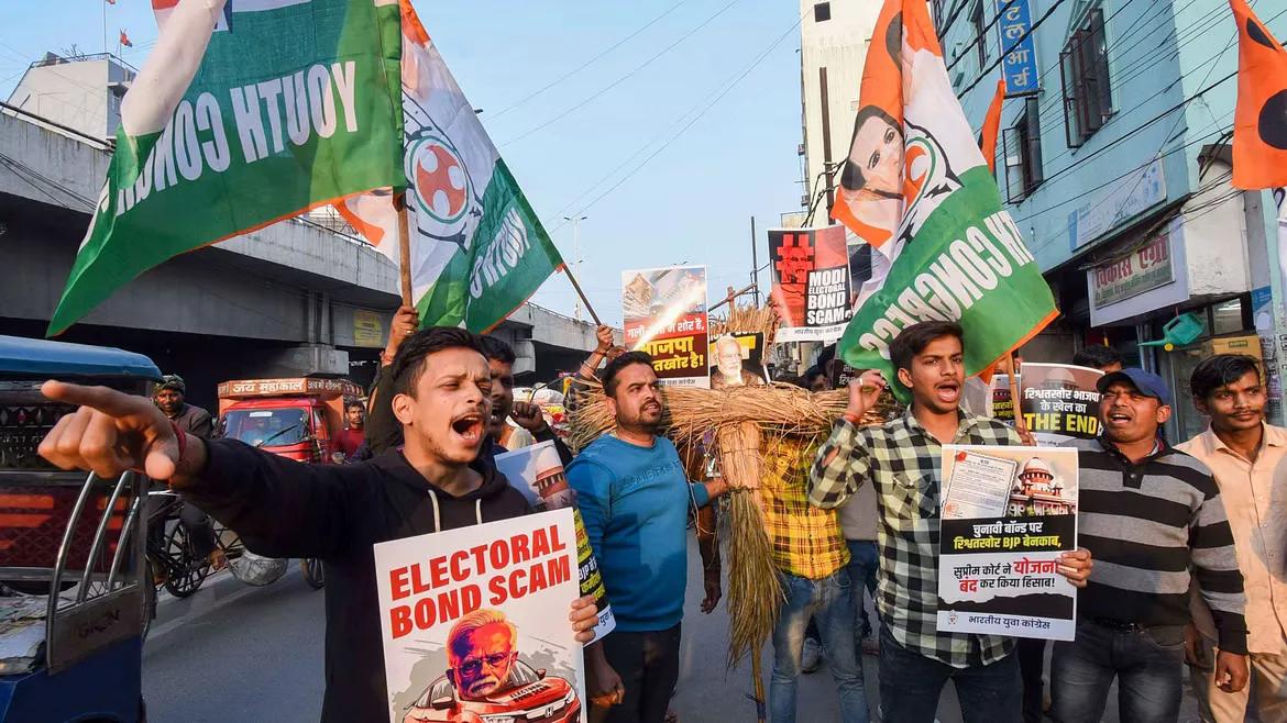 Congress Protest over Electoral Bond