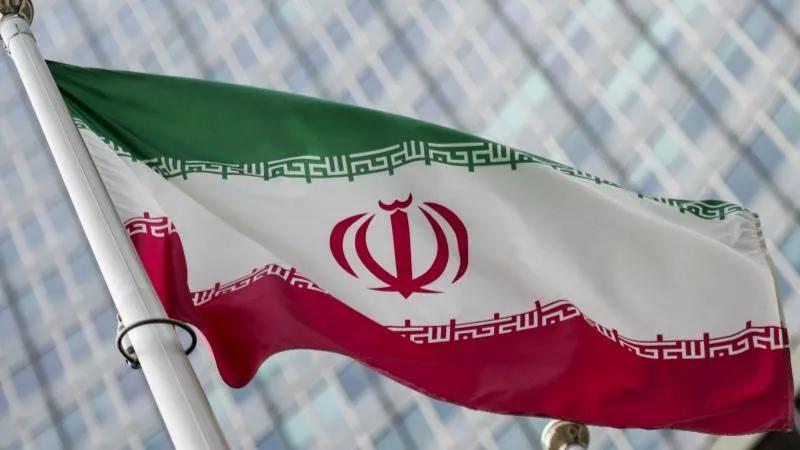 The national flag of Iran.