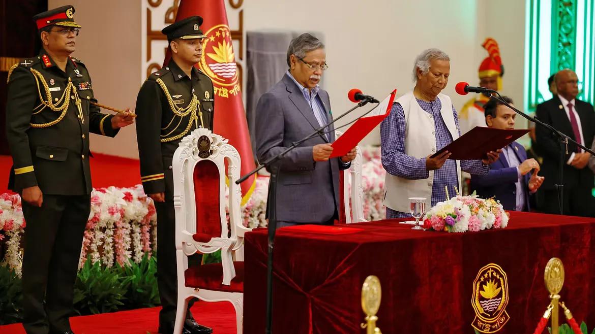 Muhammad Yunus as the head of the interim government in Bangladesh