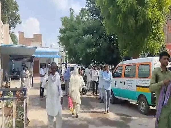 Outside the Anupgarh Hospital