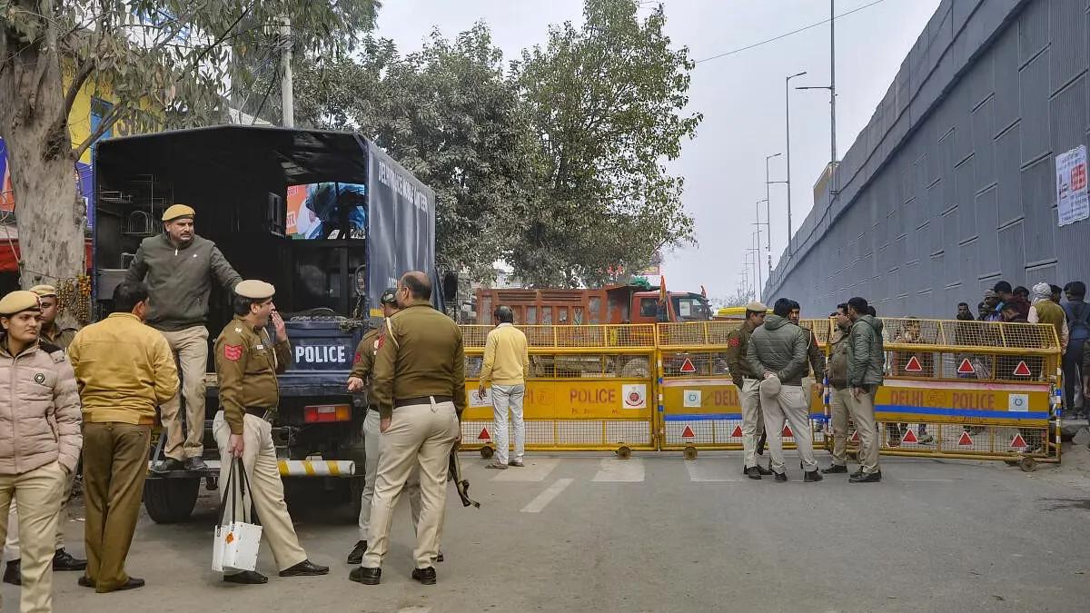 Delhi Chalo March near Singhu border