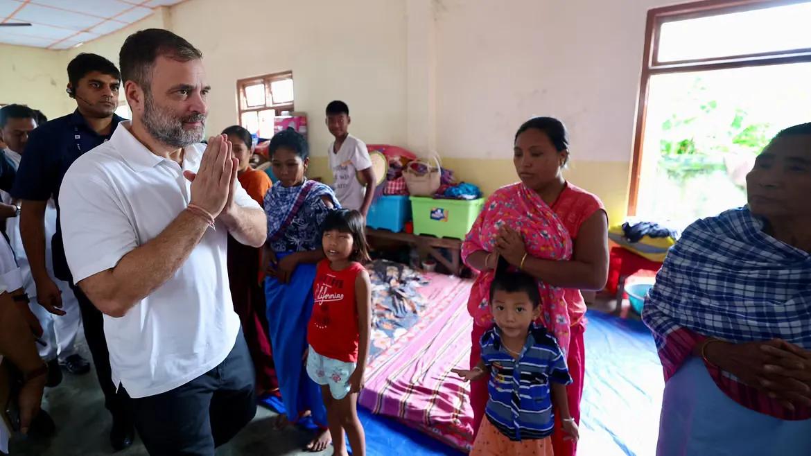 Rahul Gandhi in Manipur's Jiribam