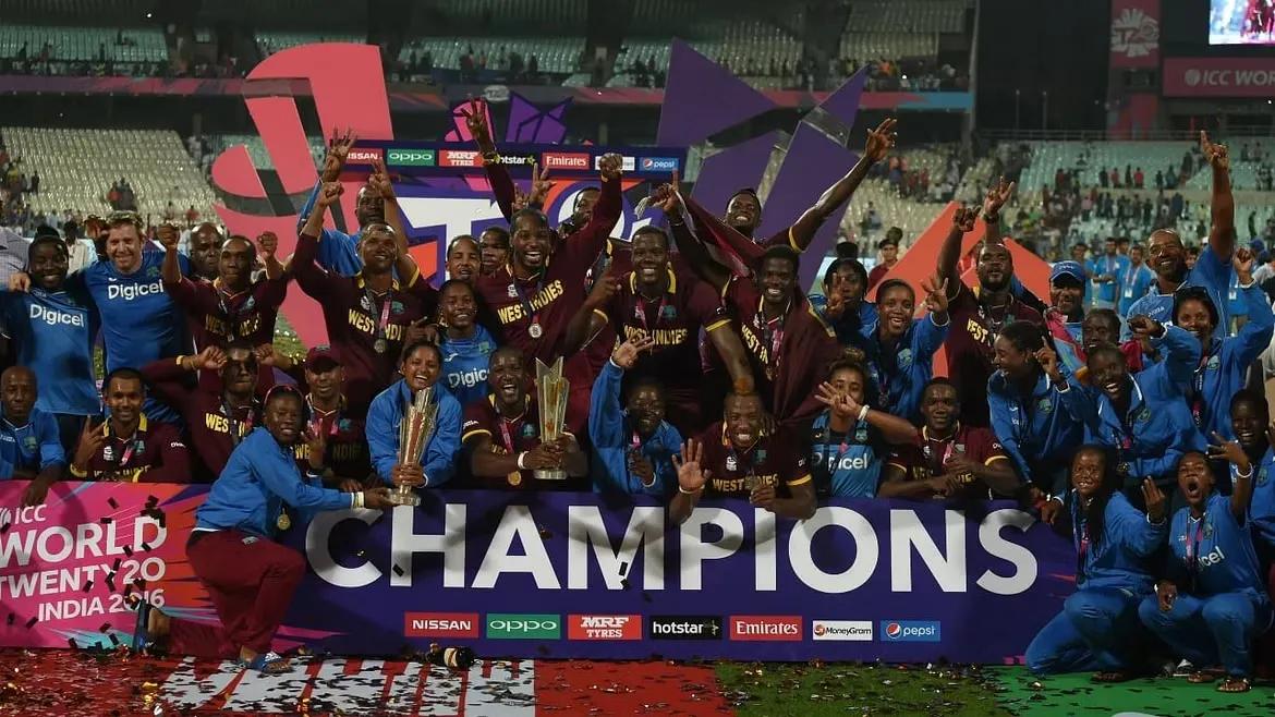 West Indies celebrating 2016 T20 World Cup