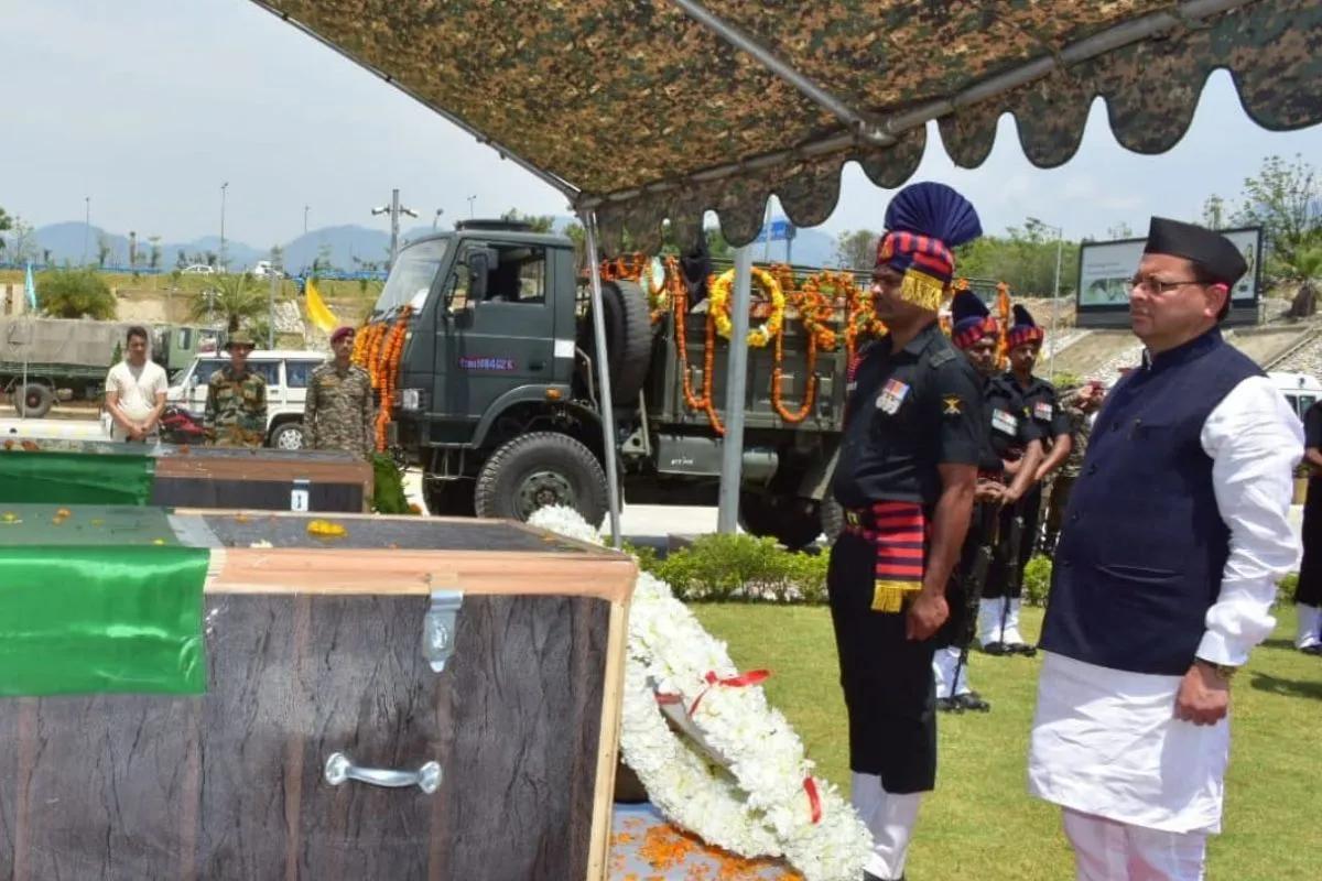 CM Dhami Pays Tribute To Jawan Killed