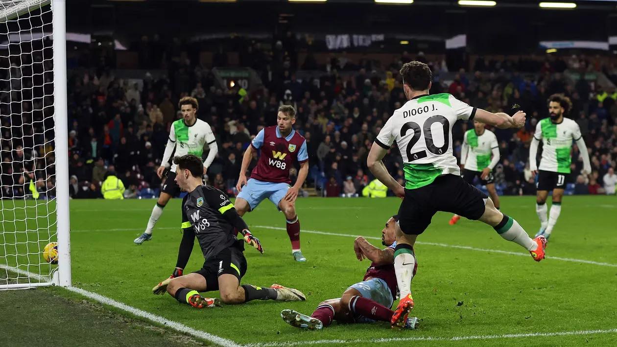 Burnley v Liverpool: Liverpool's Diogo Jota scores their second goal,  December 26, 2023  [Credit: Reuters]