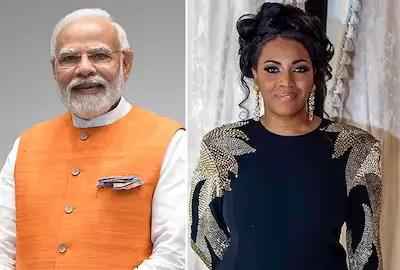 PM Modi and US Singer Mary Millben