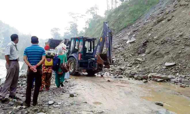 Roads Blocked Due To Landslide