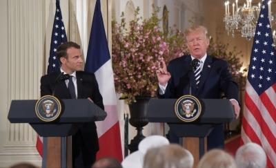 Trump says he threatened 100 per cent tariff on French wine over drug prices