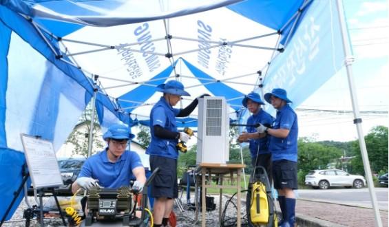 On-site aid set up in flood-hit areas of South Korea to facilitate rescue efforts
