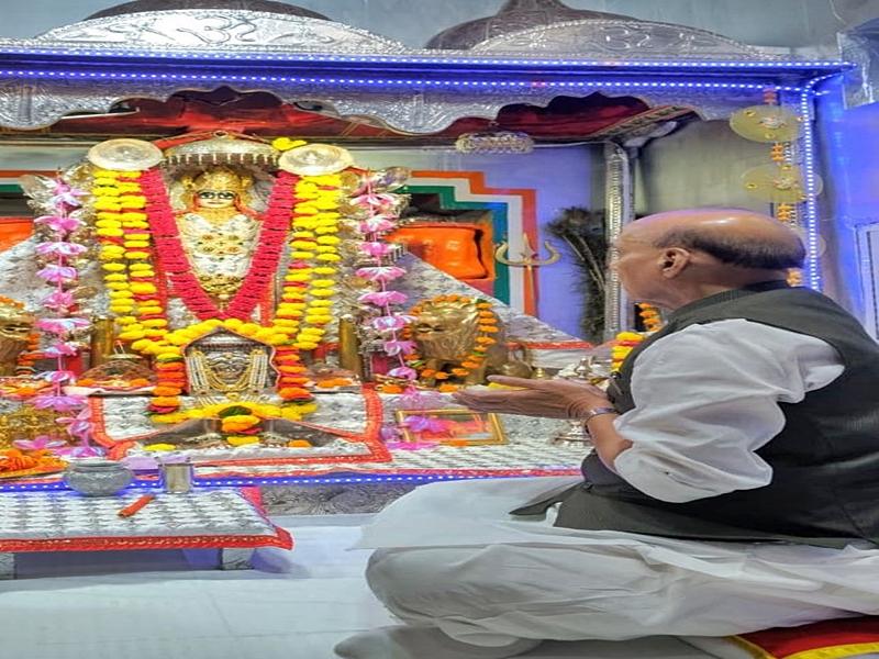 Rajnath Singh offers prayers at historic Tanot Mata Shrine near India-Pakistan border