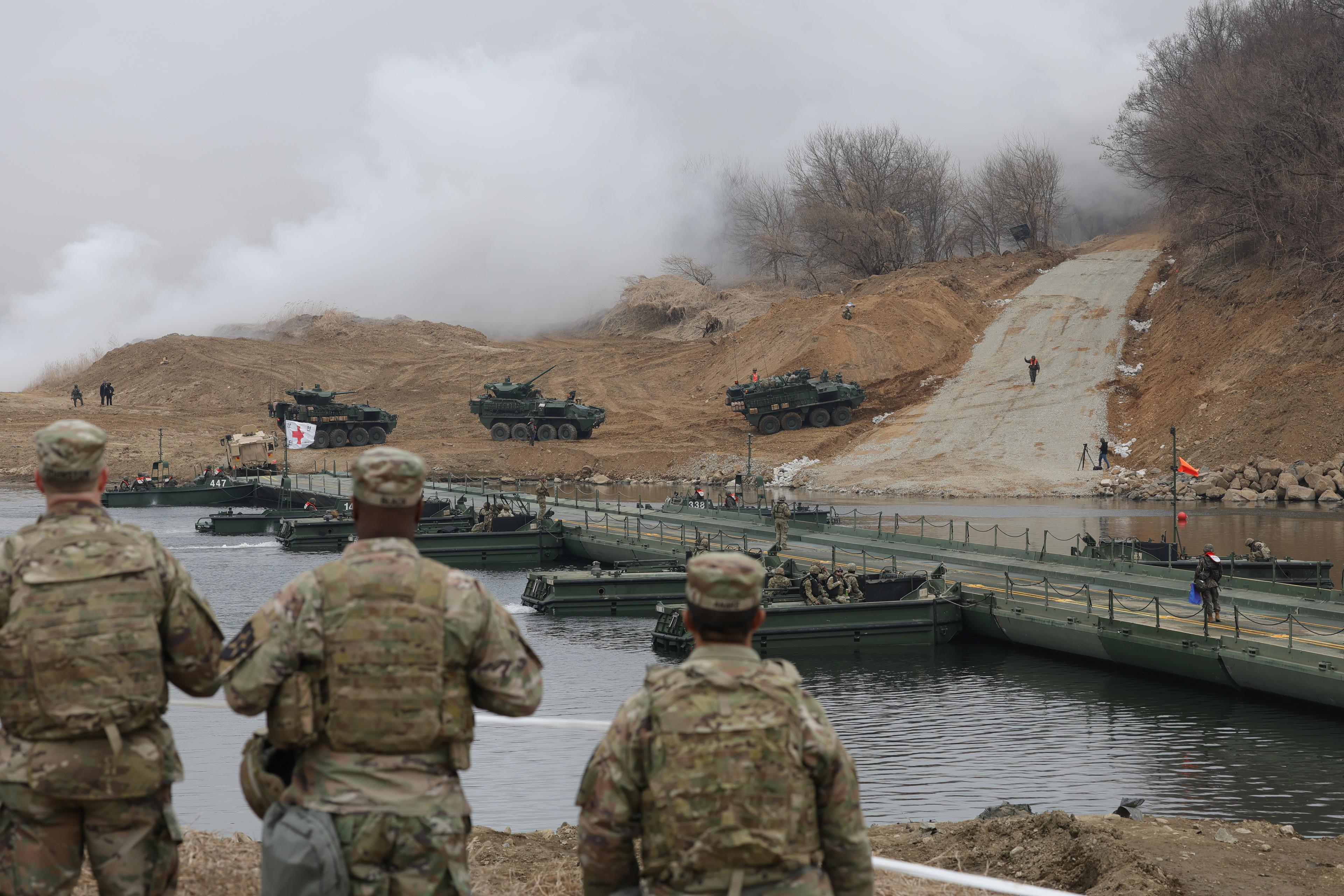 South Korea, US hold joint river-crossing drills amid North Korea's missile firing