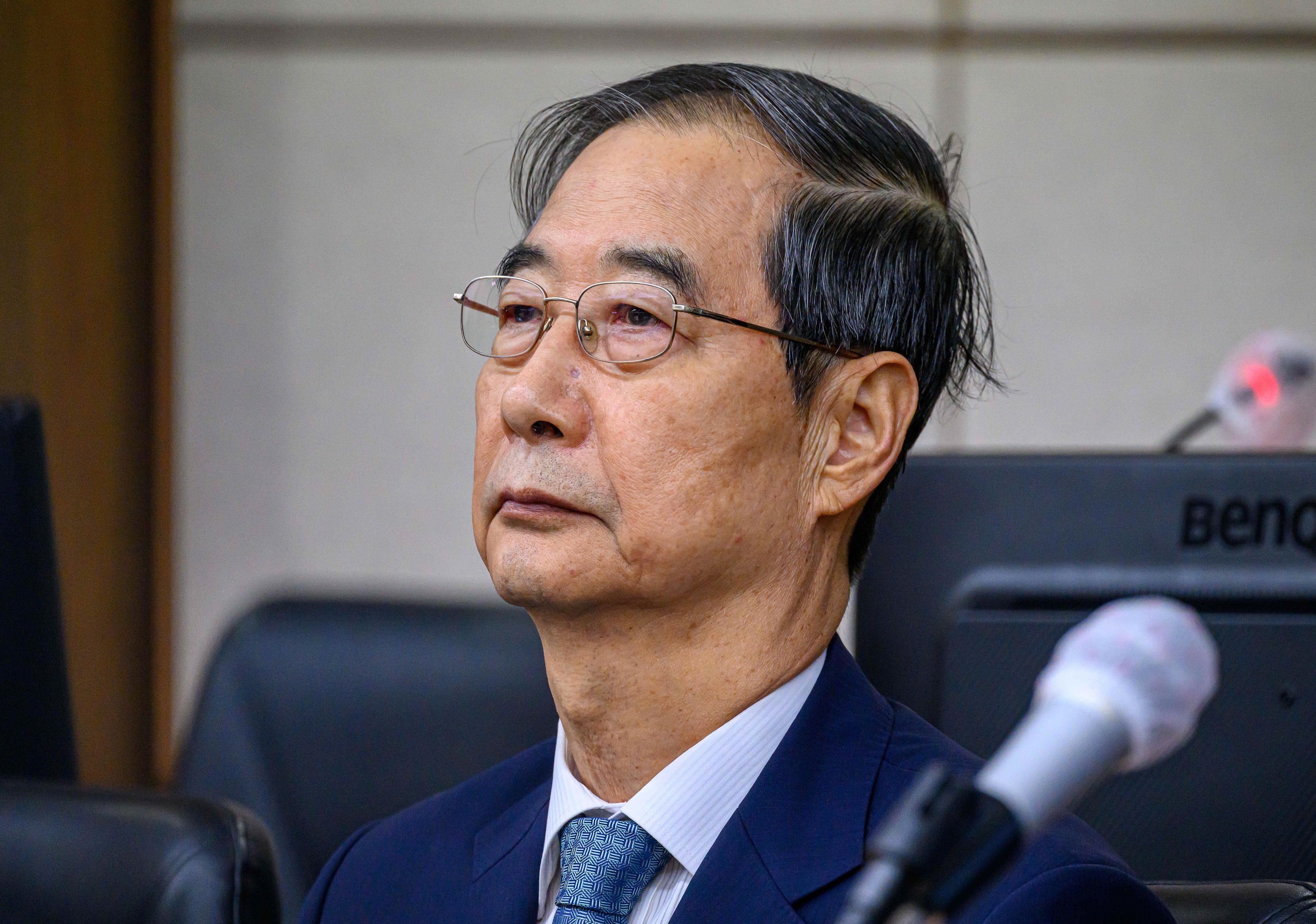 South Korea: Ex-PM Han attends 1st hearing of insurrection trial