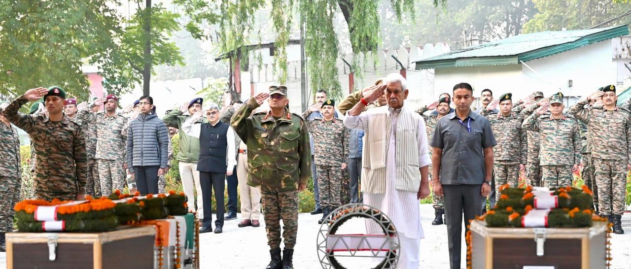 ‘Salute sacrifices of our bravehearts’: J&K L-G pays homage to two soldiers