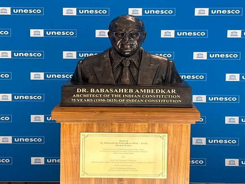 PM Modi hails unveiling of BR Ambedkar's bust at UNESCO on Constitution Day