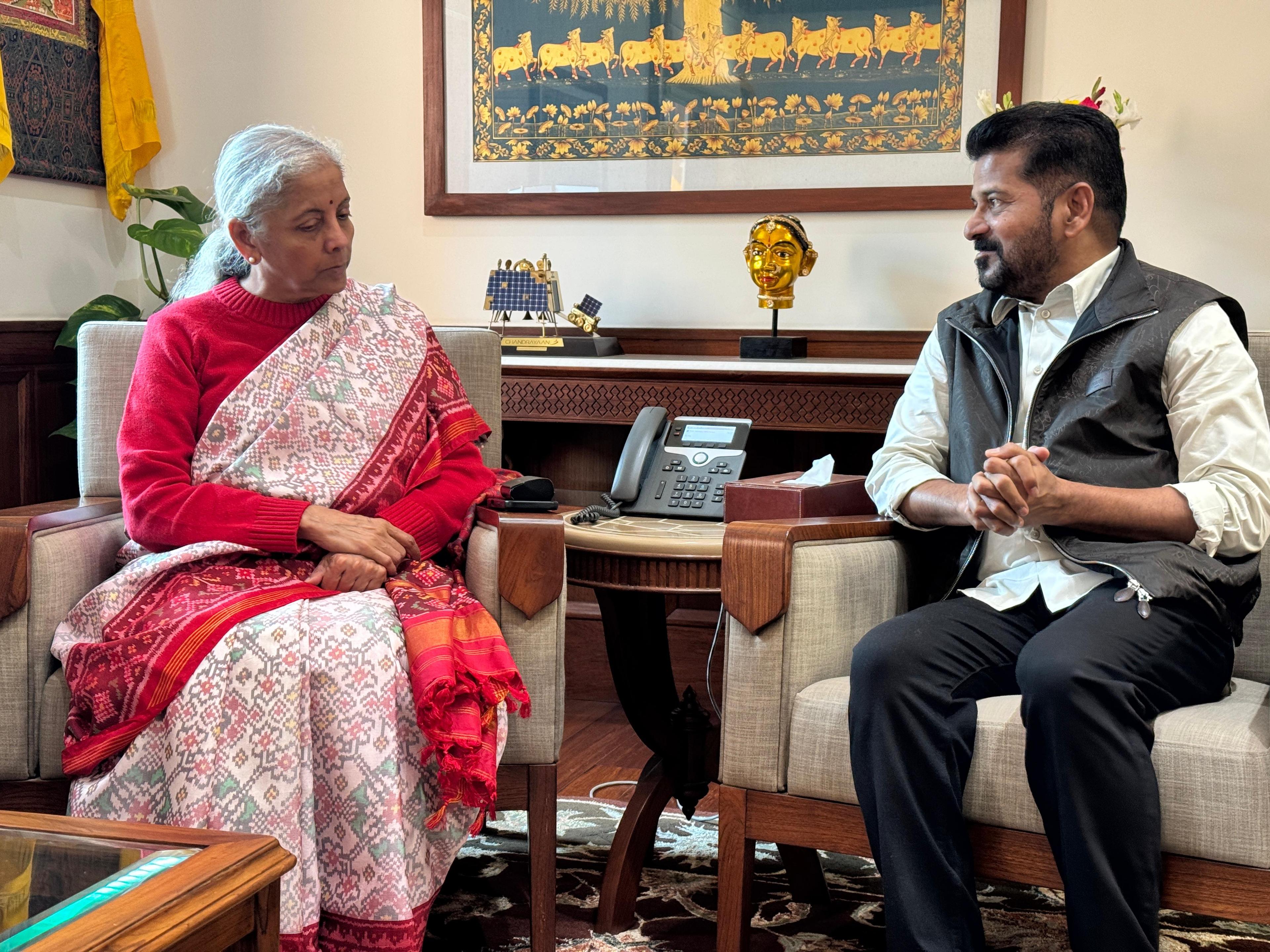 Telangana CM meets FM Sitharaman, seeks support for residential schools programme