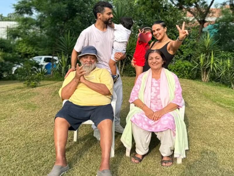 Neha Dhupia shares fond memories of her kids with late father-in-Law Bishan Singh Bedi