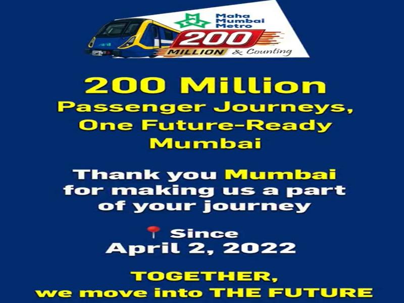 Mumbai Metro lines 2A and 7 cross 200 million rides: Official