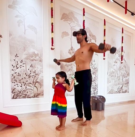 Gurmeet Choudhary has a ‘cute little’ workout partner