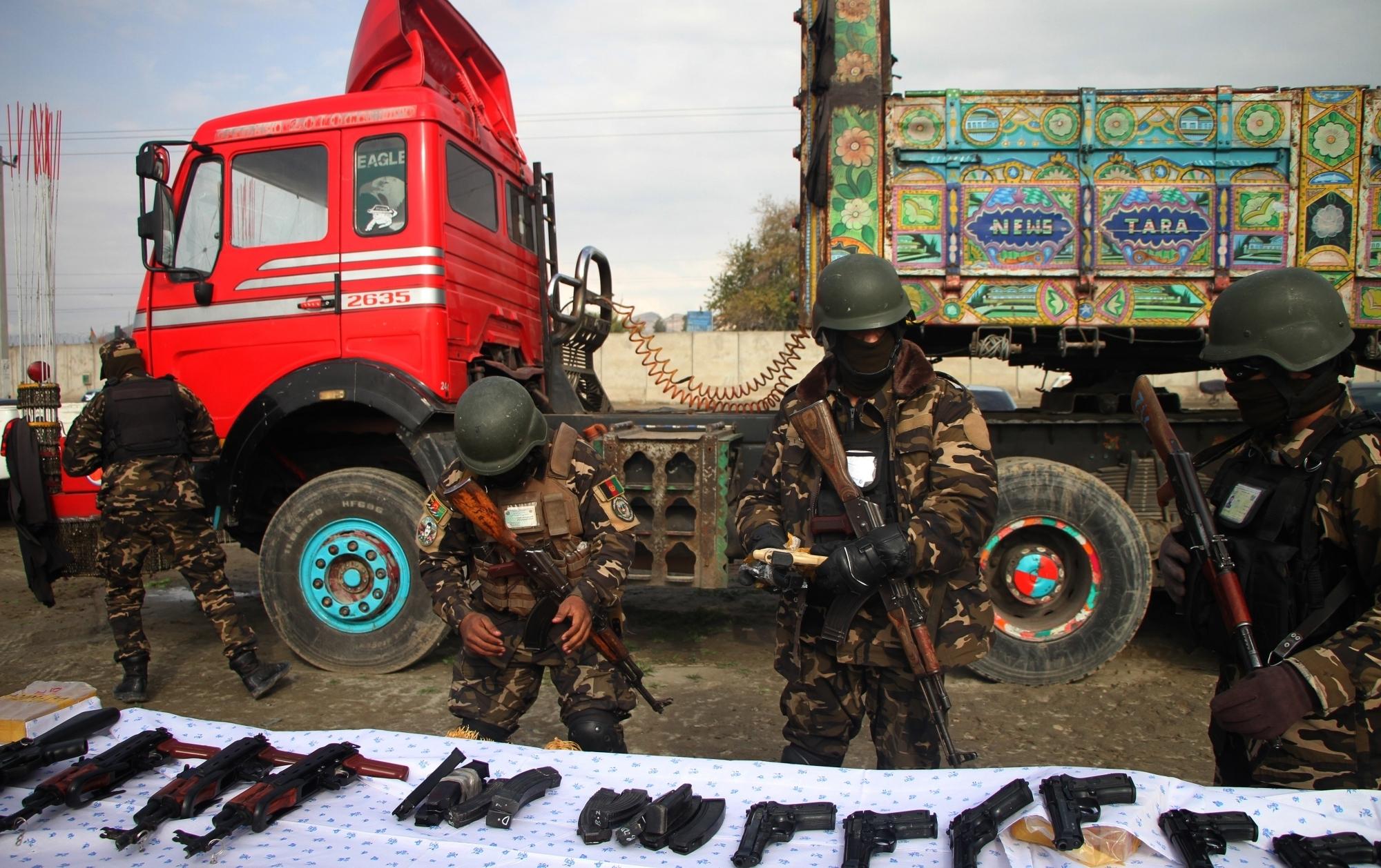 Afghan counter-terrorism police seize large quantities of weapons