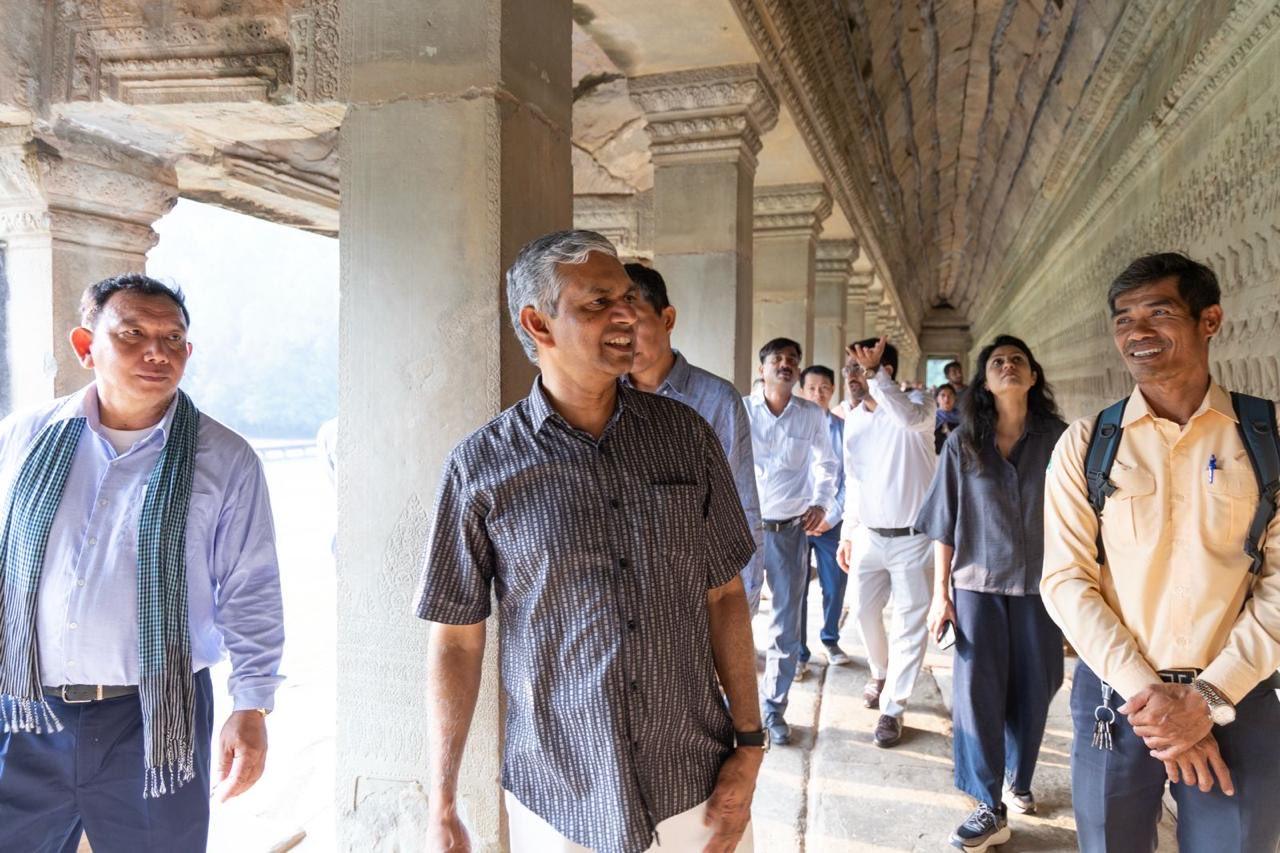 MEA Secretary P Kumaran visits Ta Prohm Temple and Angkor Wat Temple in Cambodia