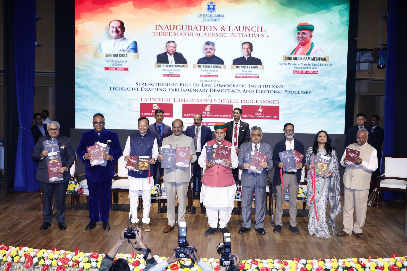 LS Speaker and Law Minister launch JGU’s three new Masters Degree programmes