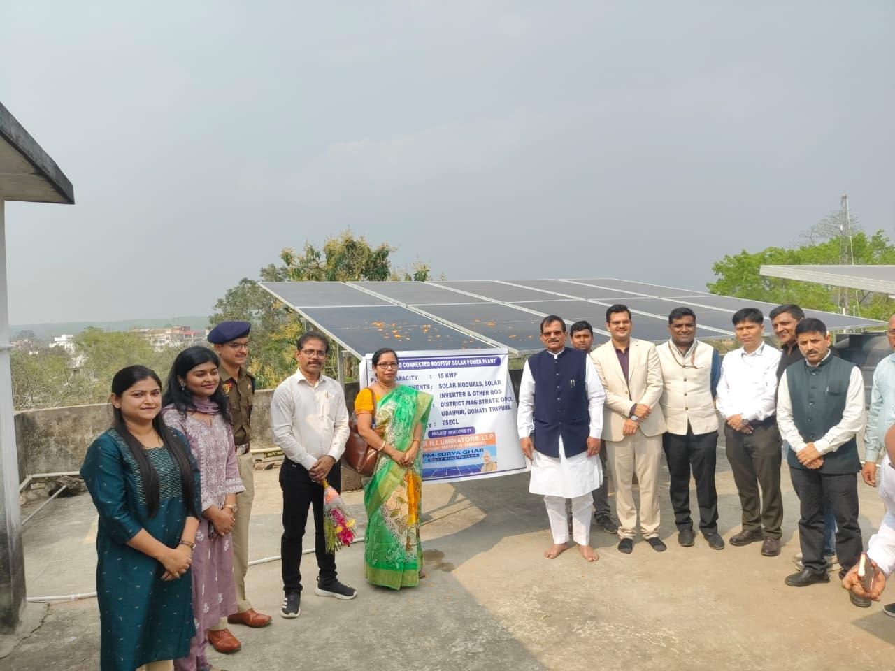 MoS Shripad Naik inaugurates rooftop solar plant in Tripura; state to solarise all district HQs