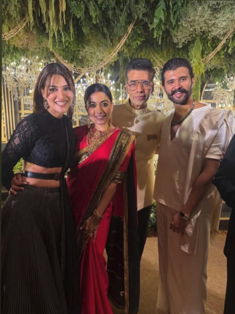 Karan Johar thanks Kriti Sanon for being his “support poser” at Rashmika-Vijay’s grand Hyderabad reception