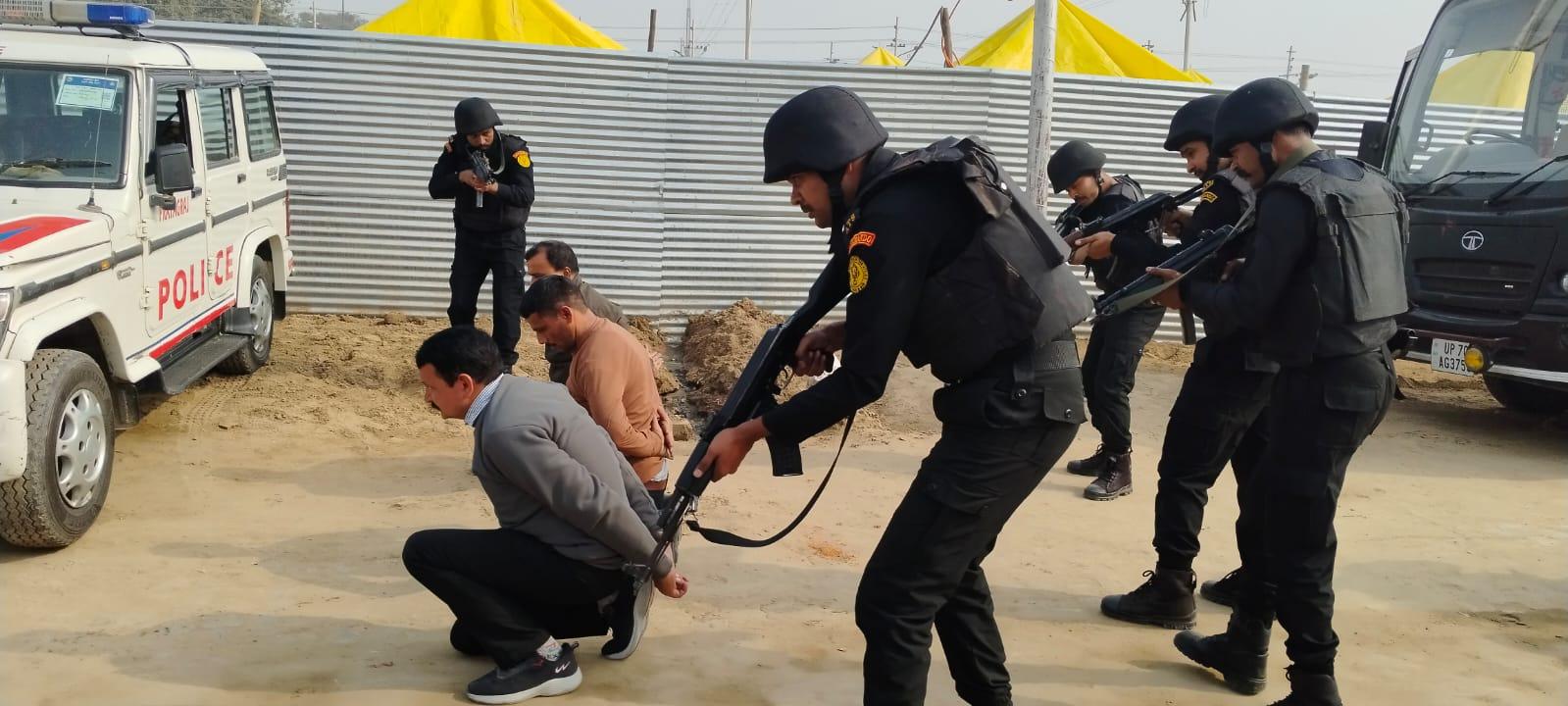 Security forces stage mock drill at Mahakumbh Mela