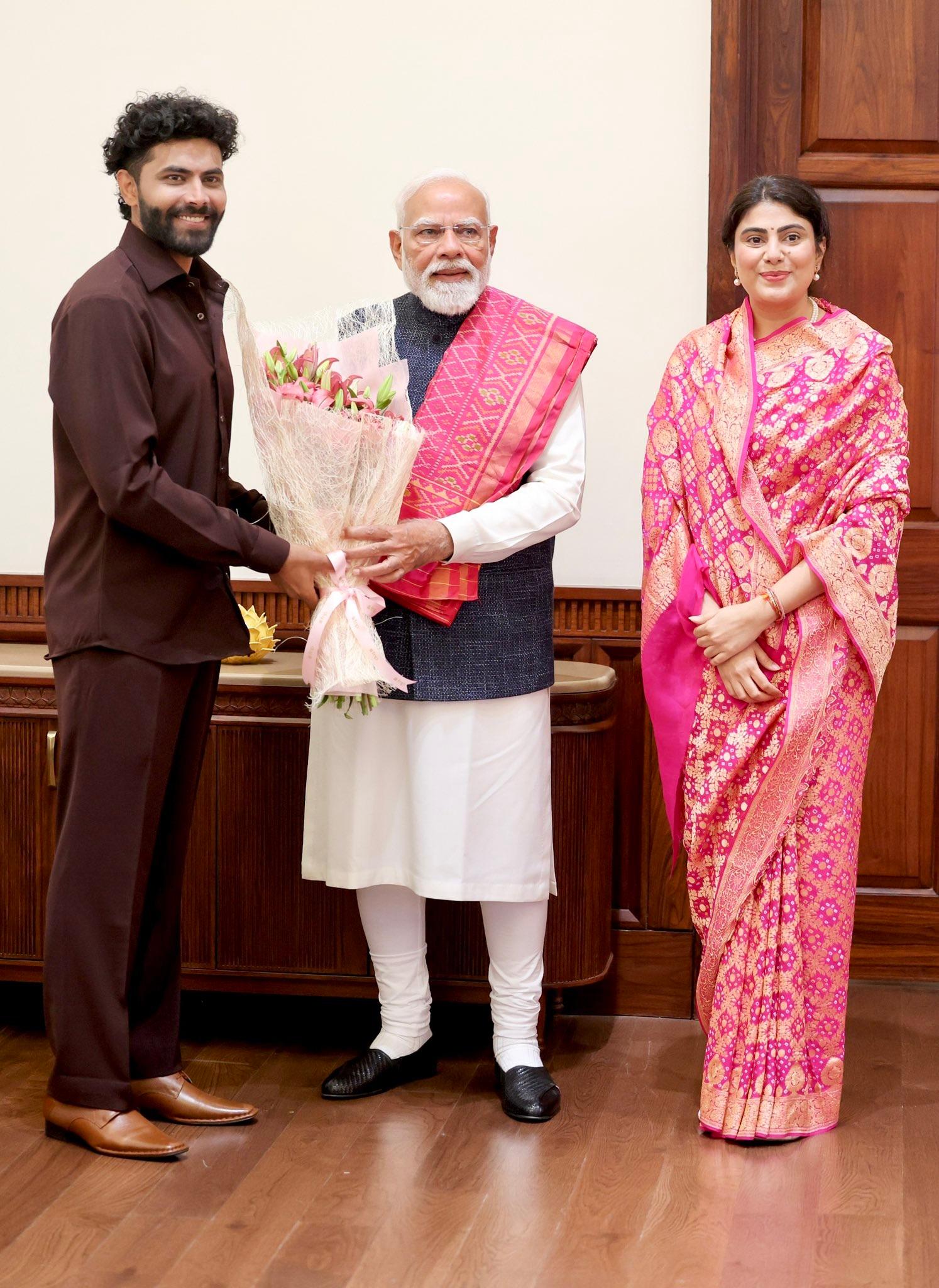 'Privilege and honour', says Ravindra Jadeja after meeting PM Modi