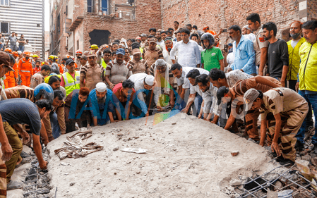 Delhi building collapse: Two more rescued from debris, operations continue