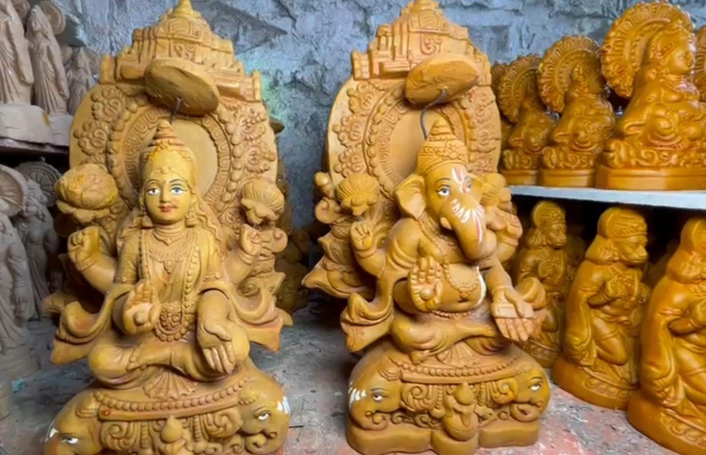 Ganesha and Lakshmi idols made from Varanasi’s Ganga soil in high demand