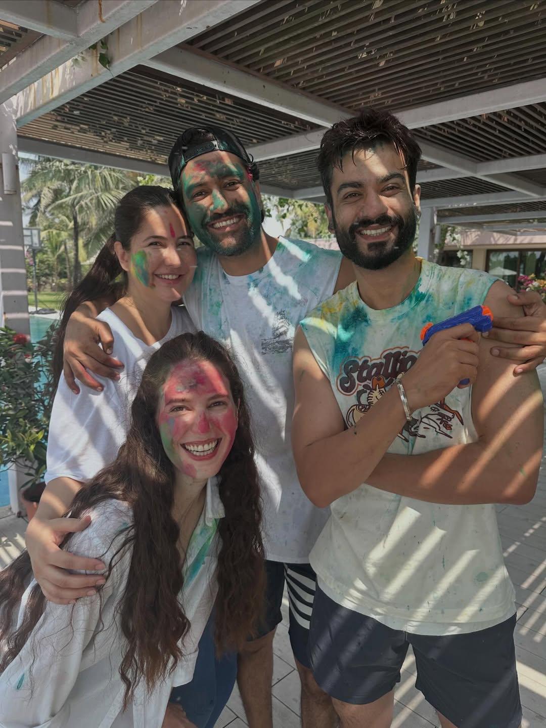 Katrina Kaif is all smiles as she celebrates her first Holi as a mother with hubby Vicky Kaushal