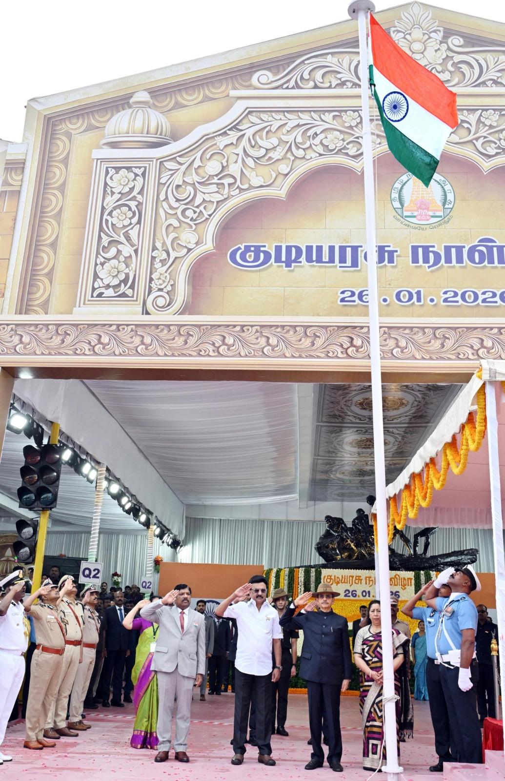 Governor RN Ravi unfurls flag in Chennai as TN celebrates R-Day