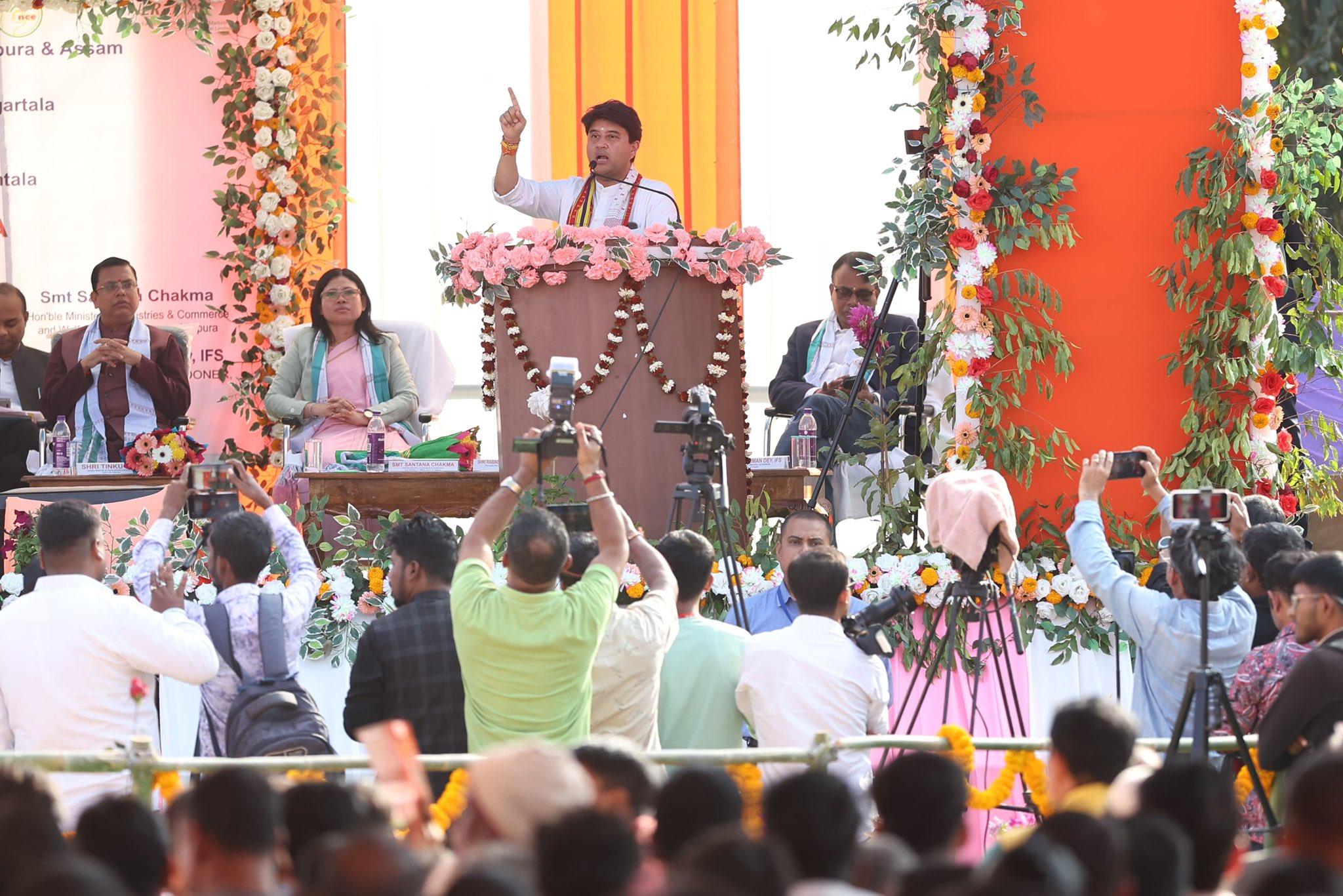 Tripura: Scindia lays foundation stone of Rs 80 crore agarwood processing cluster (Lead)