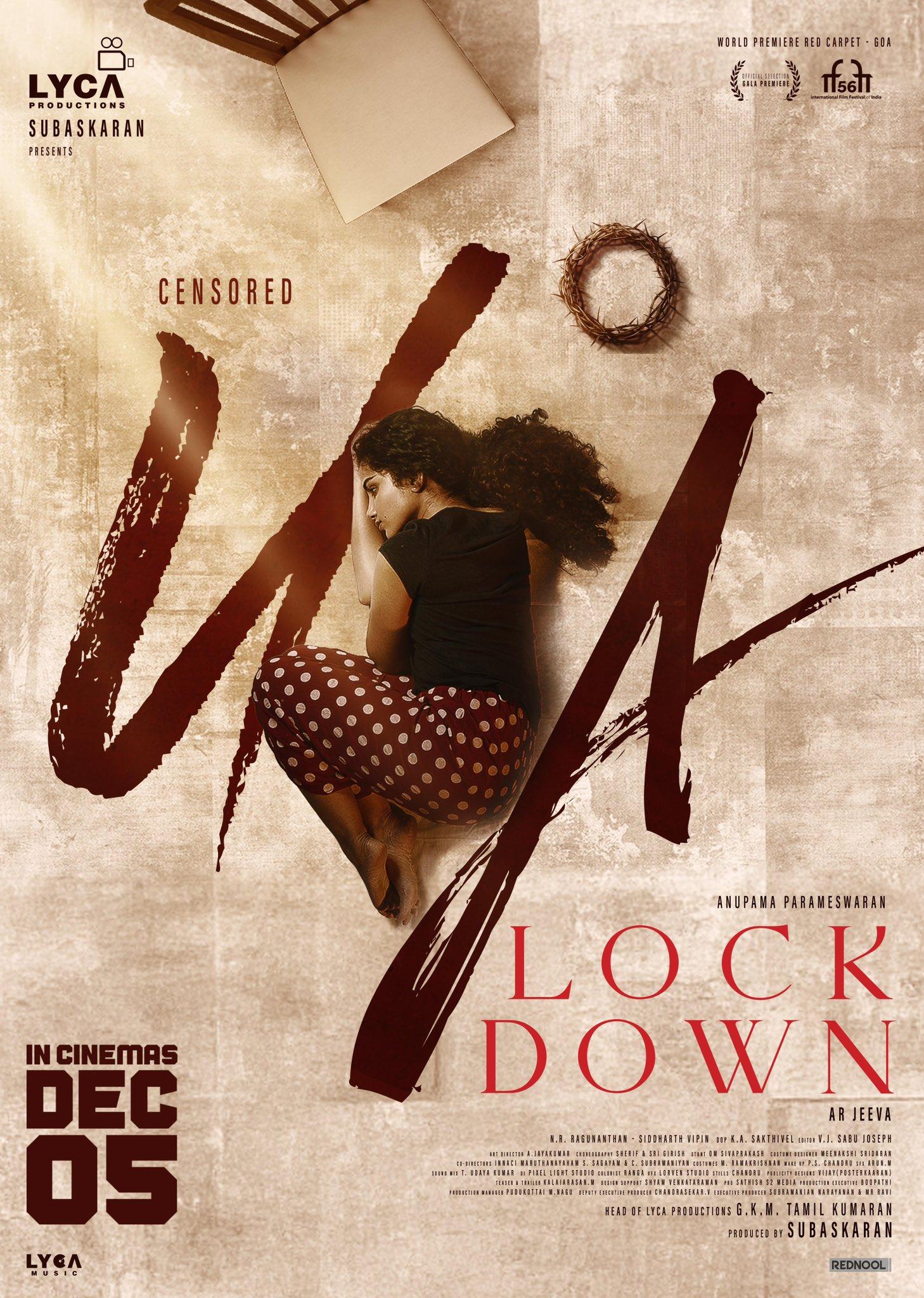 Censor Board clears Anupama Parameswaran's 'Lockdown' for release with U/A certificate