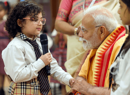 PM Modi celebrates Raksha Bandhan at 7 LKM; children & Brahma Kumaris tie 'rakhi' to him