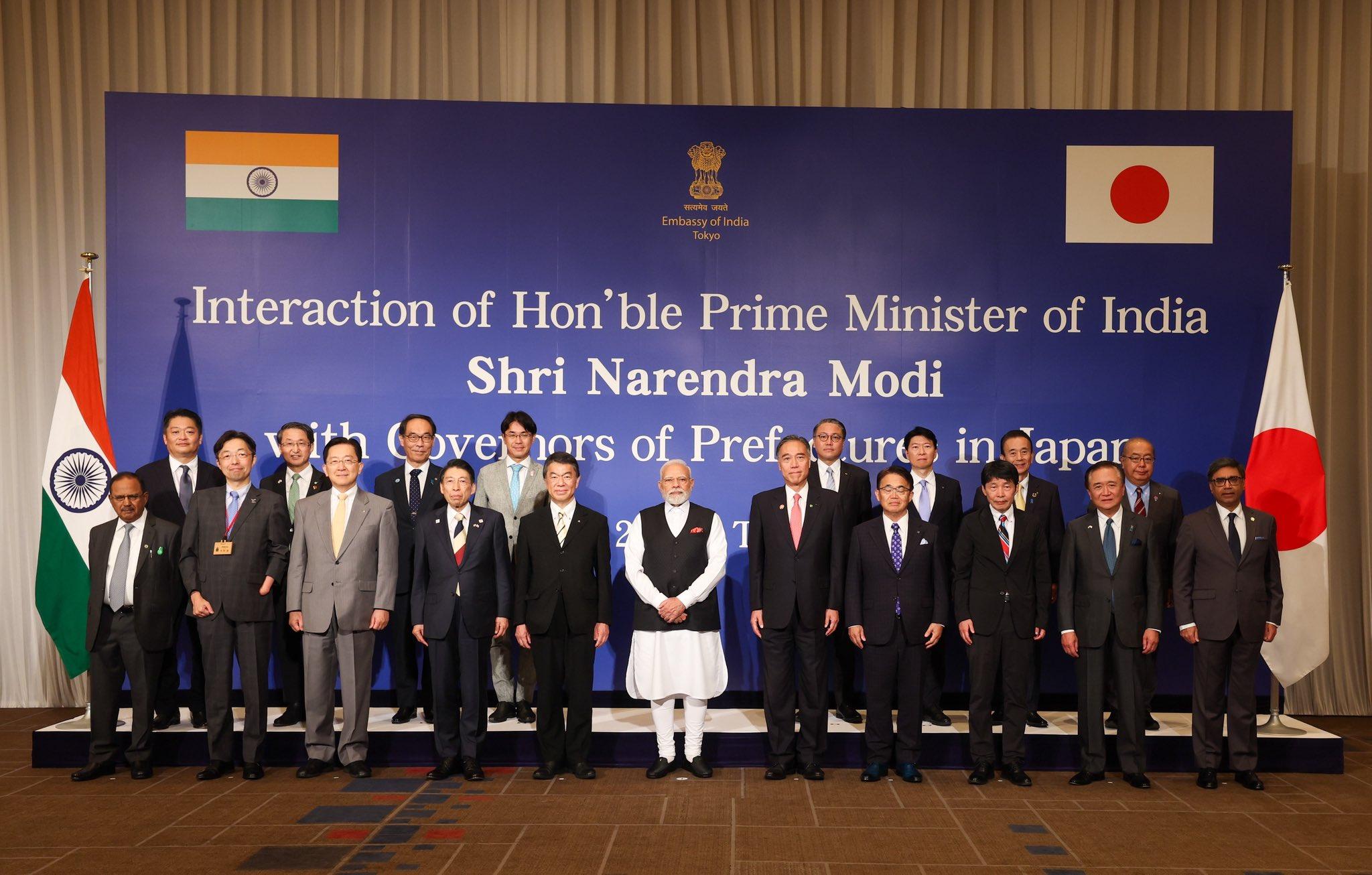 PM Modi meets Governors of 16 Japanese prefectures in Tokyo