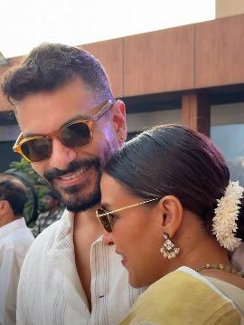 Neha Dhupia gets emotional as her 'baby girl' became a flower girl for the first time at a wedding
