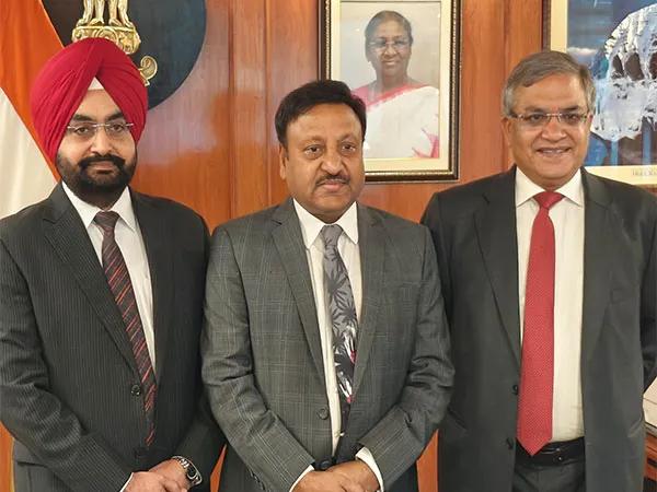 Chief Election Commissioner Rajiv Kumar with newly appointed election Commissioners