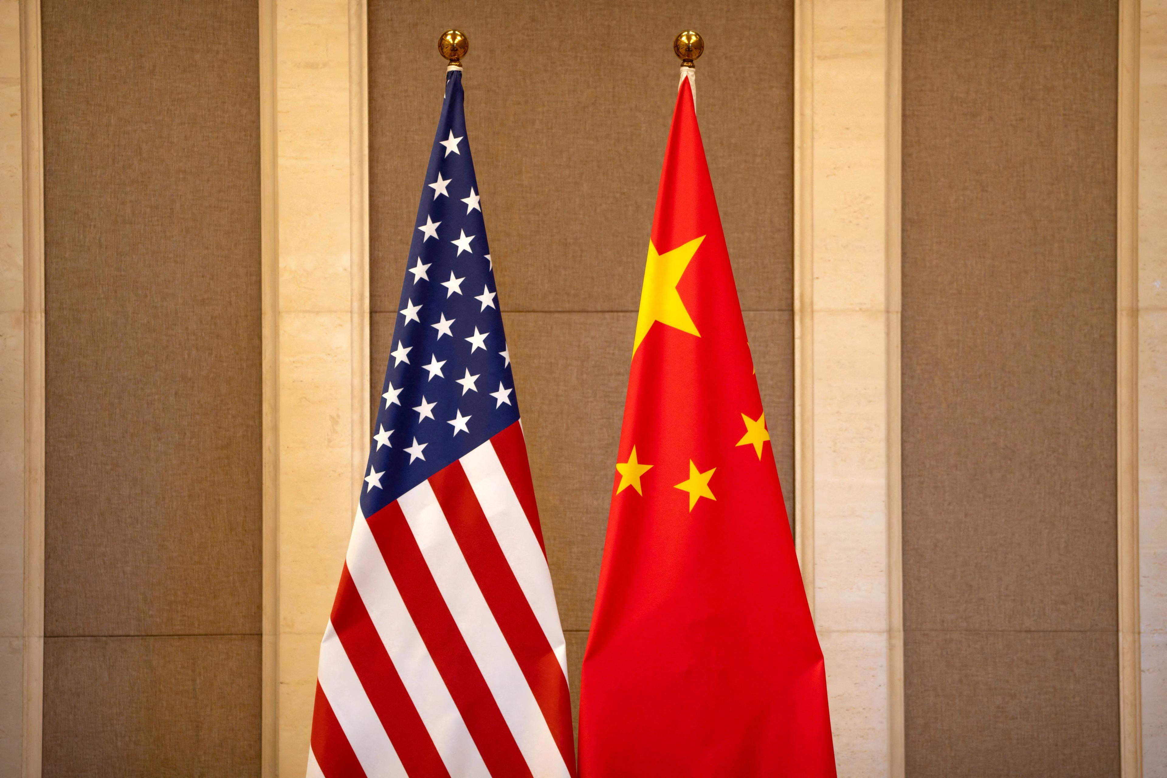 U.S. and Chinese flags