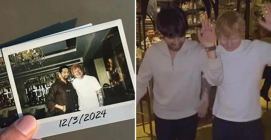 Ed Sheeran meets Ayushmann Khurrana, dances with Armaan Malik on 'Butta Bomma' song
