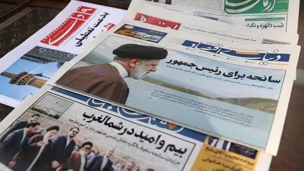 Iran's President Ebrahim Raisi is seen in Tehran Newspaper