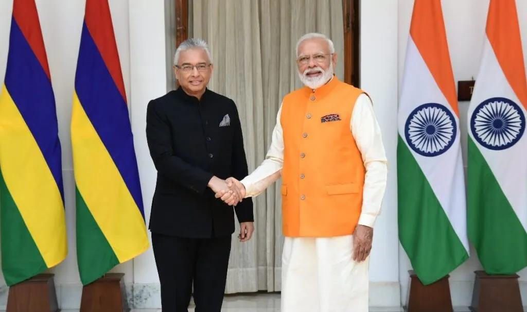 Narendra Modi With Pravind Jugnauth