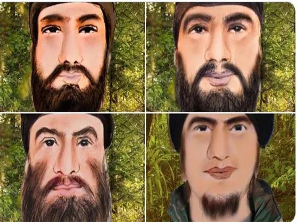 Sketches of four terrorists released by Kathua Police