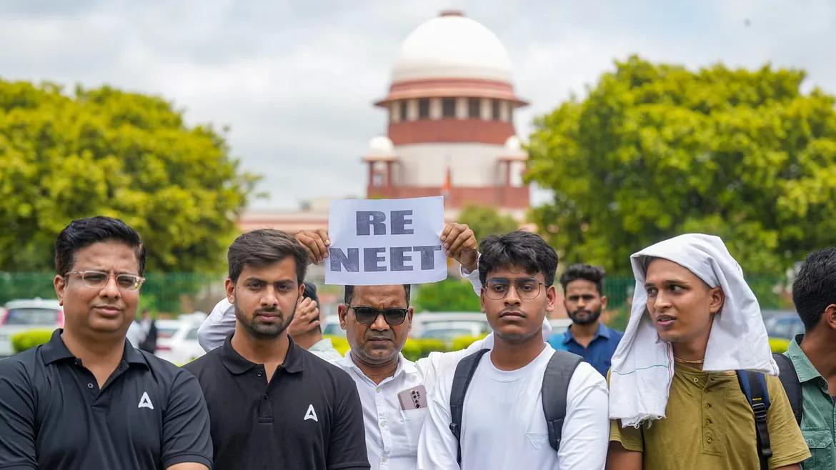 Students outside the Supreme Court of India